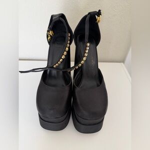Satin Platform Pumps
